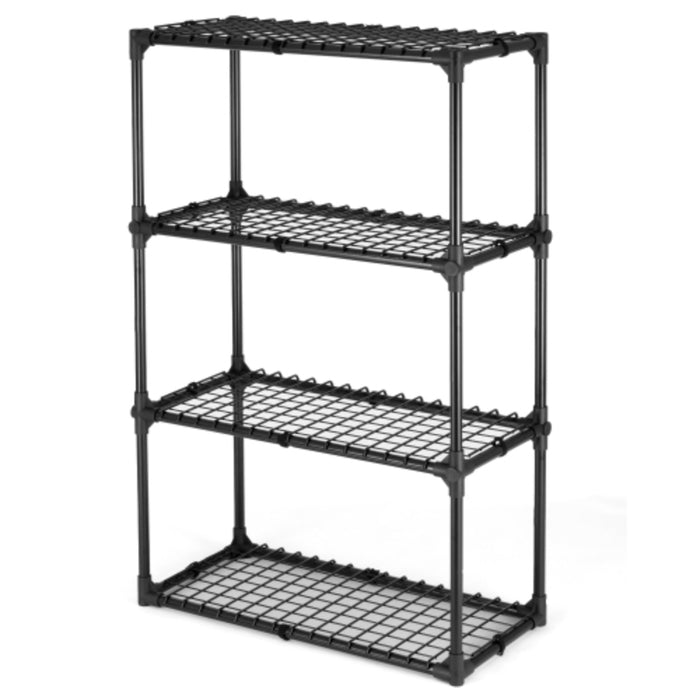 4-Tier Wire Storage Rack with Dust Cover Front