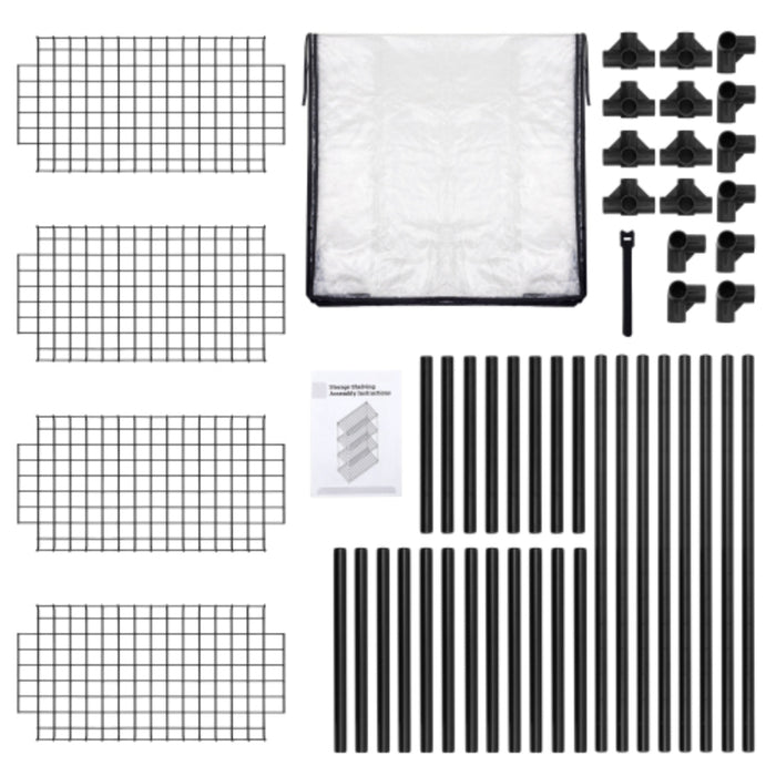 4-Tier Wire Storage Rack with Dust Cover Parts