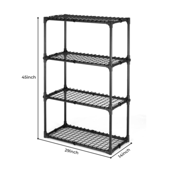 4-Tier Wire Storage Rack with Dust Cover Size