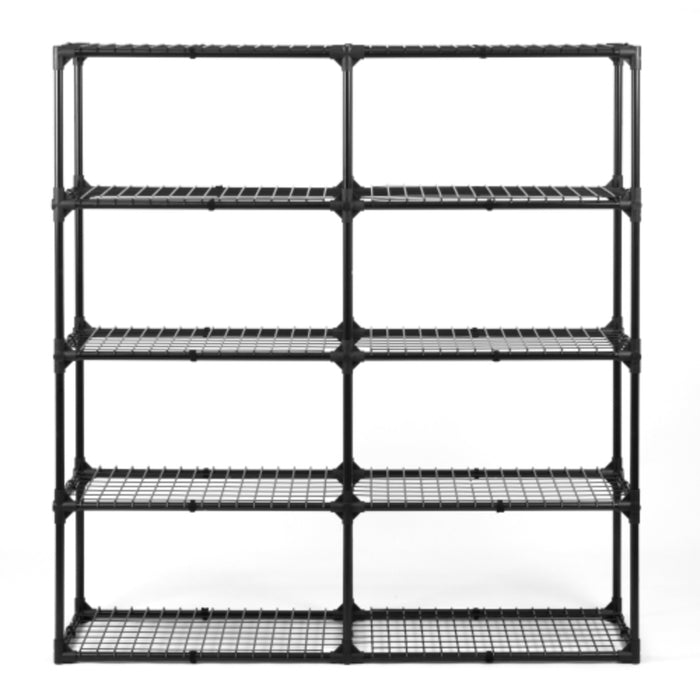 5-Tier Wire Storage Rack with Dust Cover Front