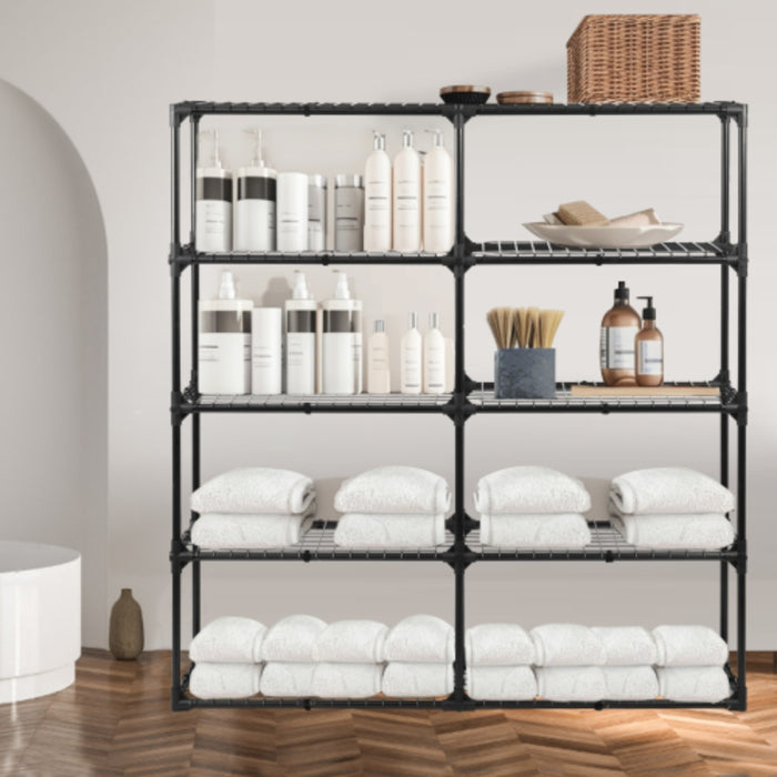 5-Tier Wire Storage Rack with Dust Cover Spa