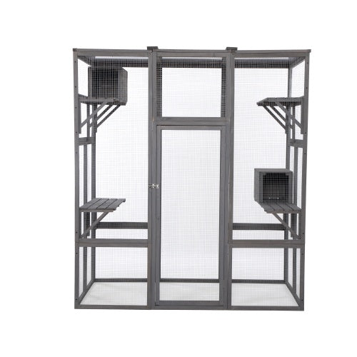 Spacious Multi-Cat Wooden Catio Enclosure
