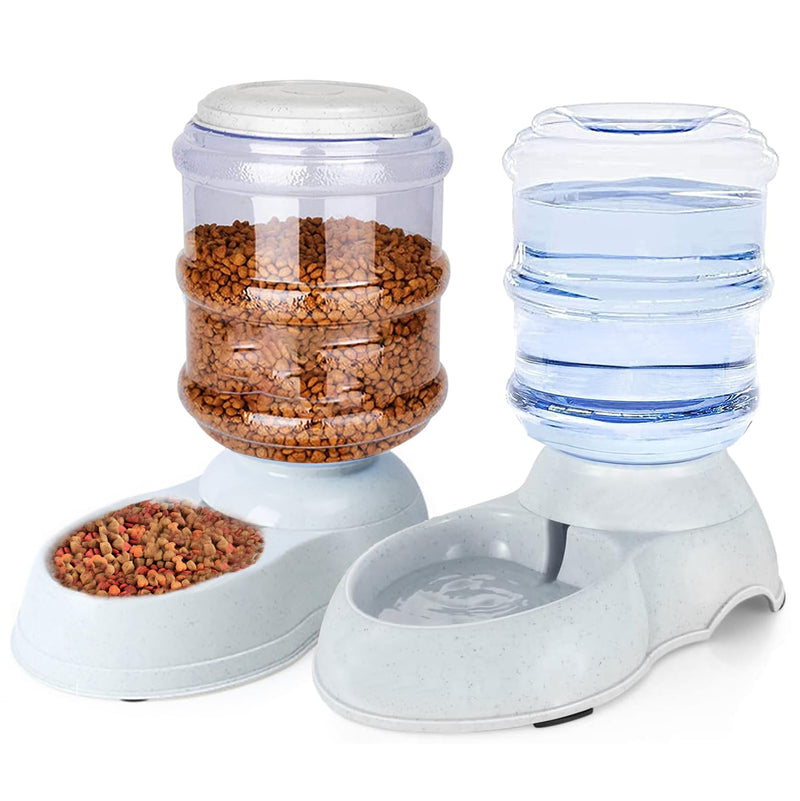 3-Gallon Gravity Dog Food & Water Dispenser Set