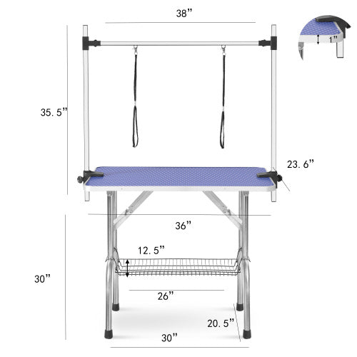 Professional 36-Inch Folding Dog Grooming Table