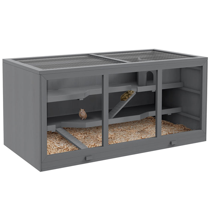 Large Multi-Level Wooden Hamster Habitat