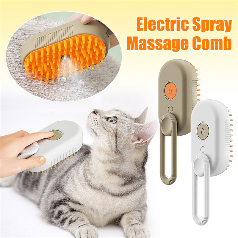 Steam Spray Pet Grooming Brush with USB Charging