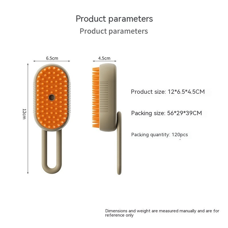 Steam Spray Pet Grooming Brush with USB Charging
