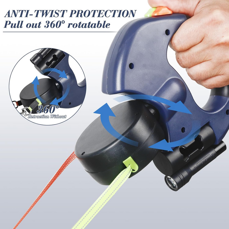 Dual-Dog Retractable Walking Leash