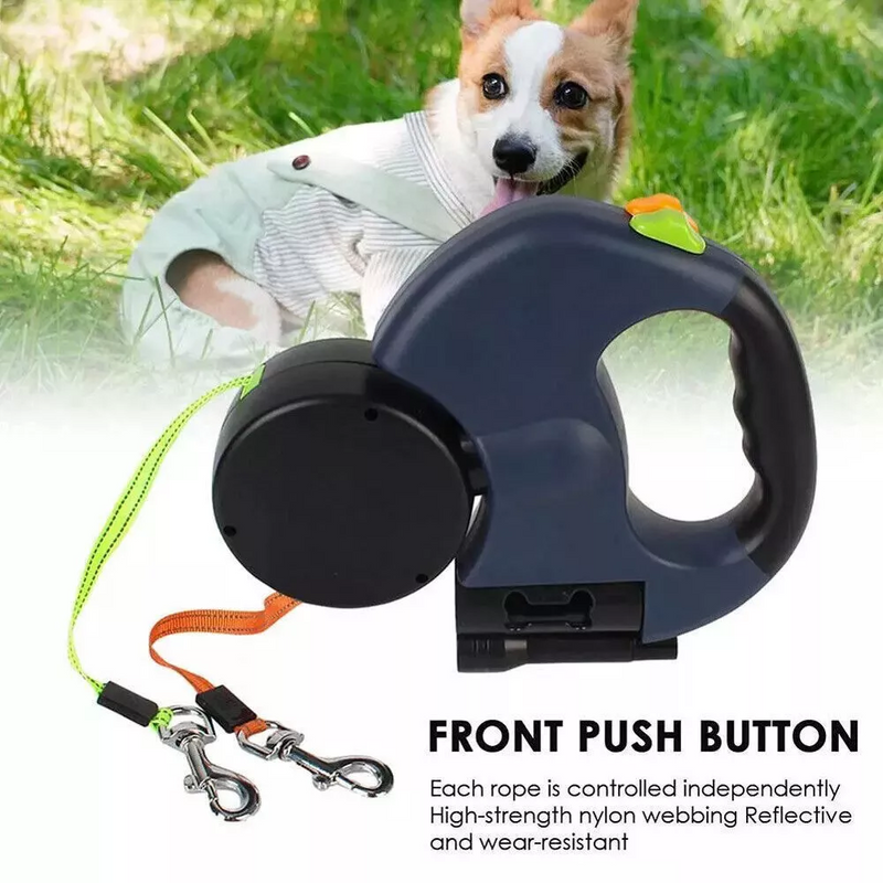 Dual-Dog Retractable Walking Leash