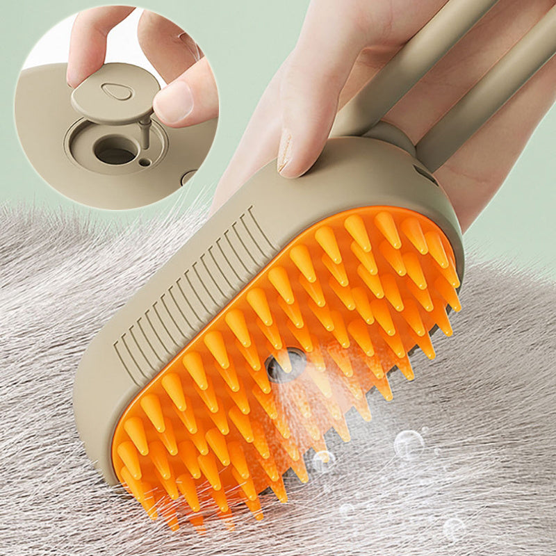 Steam Spray Pet Grooming Brush with USB Charging