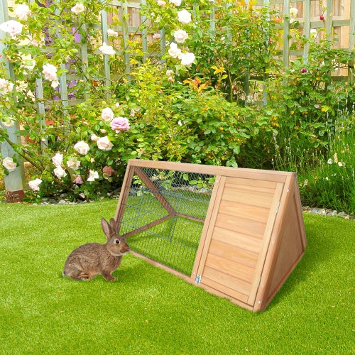 Premium Wooden A-Frame Rabbit Hutch