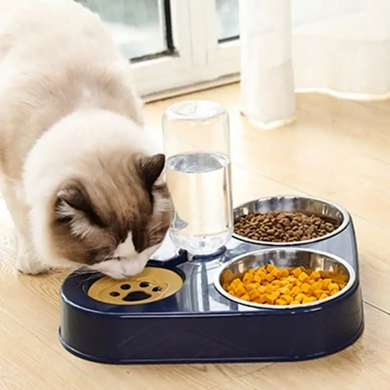 3-in-1 Pet Food Bowl with Automatic Drinking Feeder