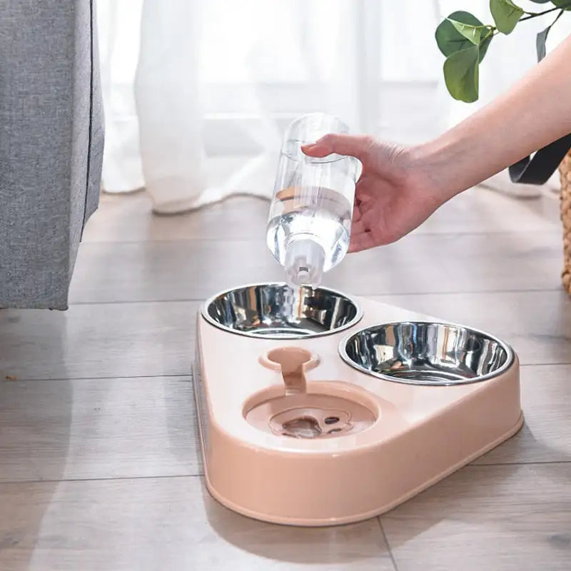 3-in-1 Pet Food Bowl with Automatic Drinking Feeder