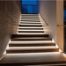 Warm white COB LED strip illuminated showing even brightness
