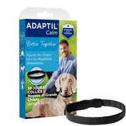 ADAPTIL Calm black pheromone collar for medium and large dogs shown beside French packaging