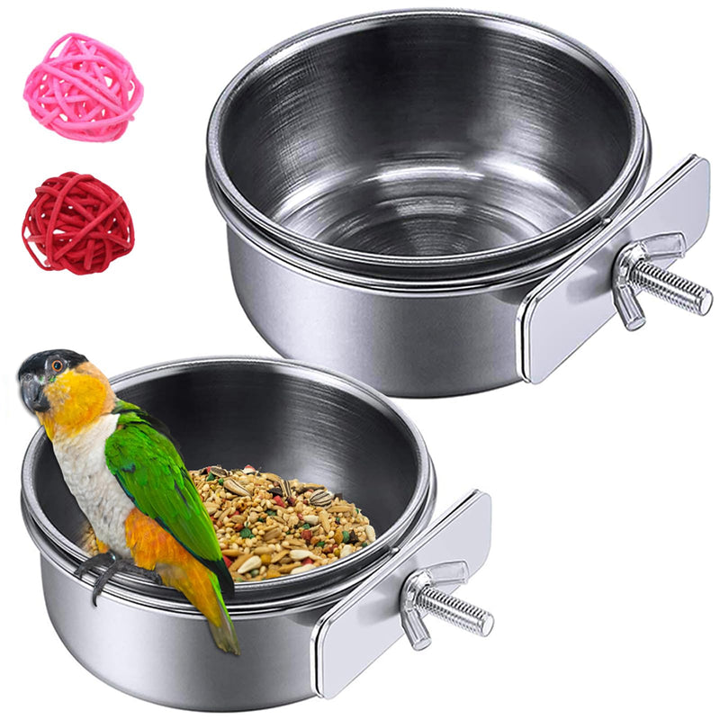 Premium Stainless Steel Bird Feeding Bowl Set