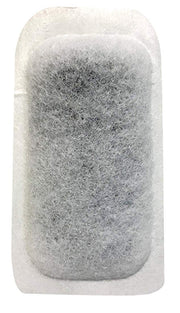 White replacement filter cartridge with dark activated carbon granules visible through mesh