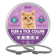 BKR flea and tick collar package showing orange kitten with two gray collars and product details