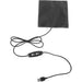 Black square heating pad with USB cable and inline controller with LED indicators