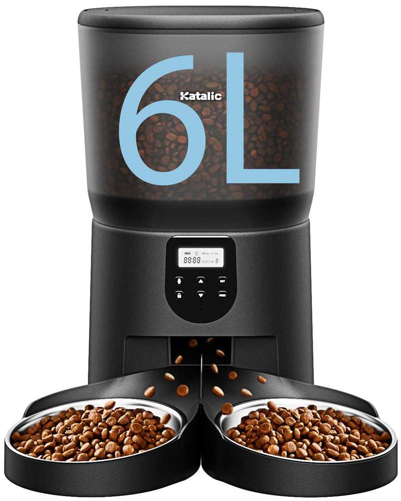 Dual-Bowl Automatic Cat Feeder for Two Cats