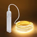 White COB LED strip light with motion sensor and battery pack
