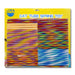 Colorful cat spring coil toys in retail packaging showing rainbow mesh tubes in yellow blister pack