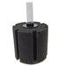 Black cylindrical bio sponge aquarium filter with clear plastic tube attachment on top