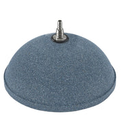 Blue dome-shaped aquarium air stone with stainless steel hose barb fitting on top