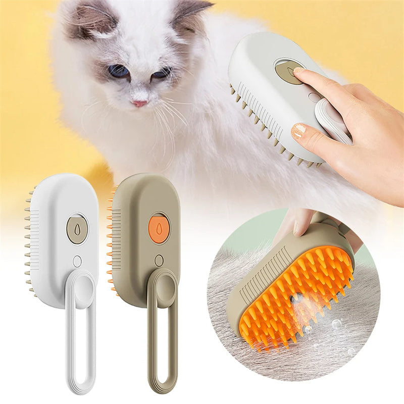 Steam Spray Pet Grooming Brush with USB Charging