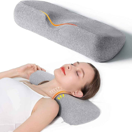 Ergonomic neck pillow perfect for side sleepers and back sleepers with slow rebound memory foam
