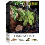 Exo Terra Rainforest Terrarium Habitat Kit box showing planted terrarium with ferns and branches