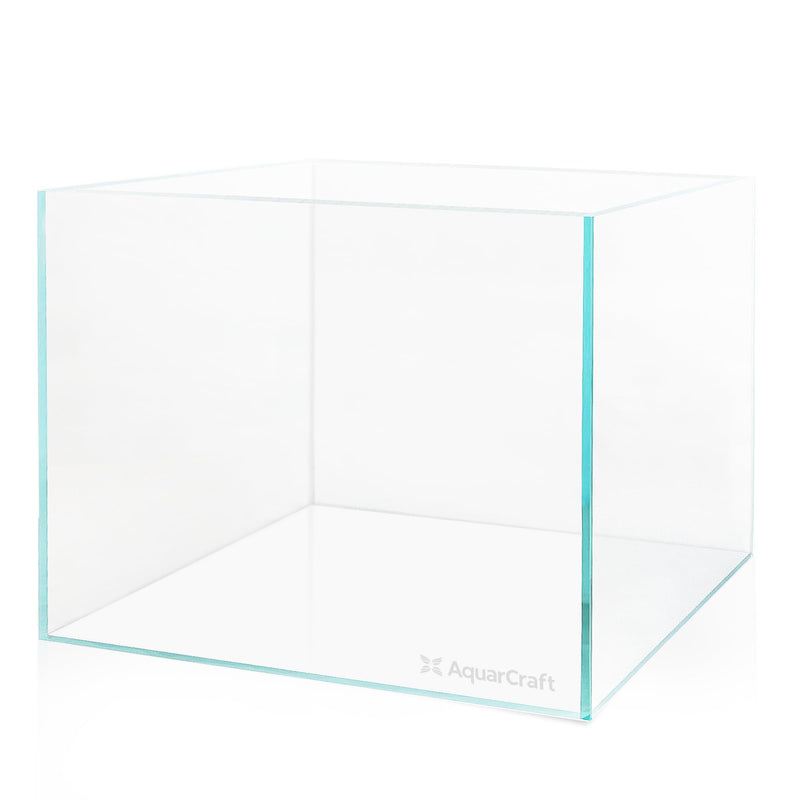 Ultra clear rimless glass aquarium tank showing transparent construction and clean modern design