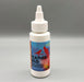 White dropper bottle of Feather Glo organic red palm oil bird supplement with colorful label