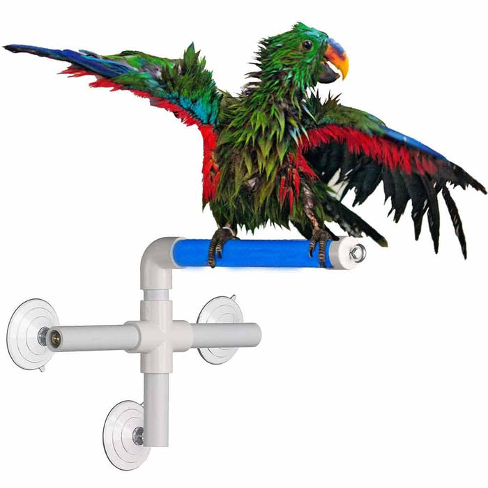 Fold-Away Bird Shower Perch with Suction Cups