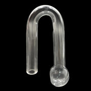 Clear glass CO2 drop checker with U-shaped curved tube and bulbous bottom chamber