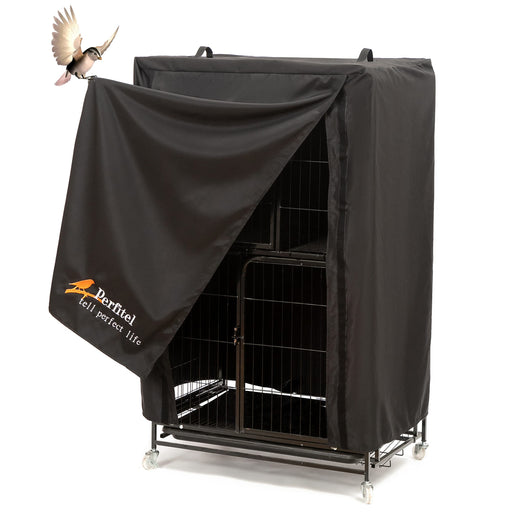 Gray blackout bird cage cover with flying bird illustration and Perifect brand logo