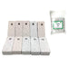 Ten gray pumice lava stone blocks arranged in two rows with holes drilled through each block