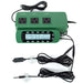 Green reptile habitat controller with LCD display showing temperature and humidity readings