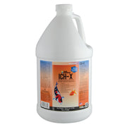 White gallon jug of Hikari Ich-X aquarium treatment with orange label featuring koi fish graphics