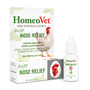 HomeoVet Avian Nose Relief 15ml bottle and box with white chicken image