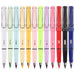 Set of 12 inkless eternal pencils in multiple colors with built-in erasers, no sharpening required for unlimited writing
