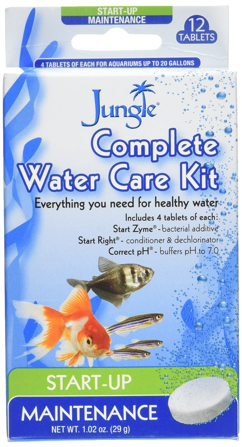 Jungle Complete Water Care Kit package with blue aquatic design showing goldfish and tropical fish