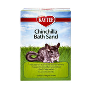 Kaytee chinchilla bath sand box with chinchilla image and green product details panel