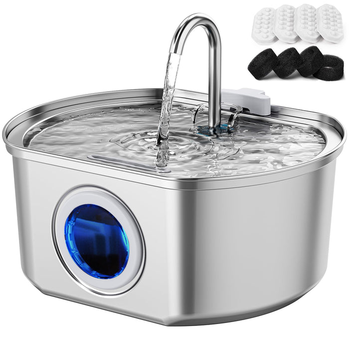 Large Stainless Steel Cat Water Fountain