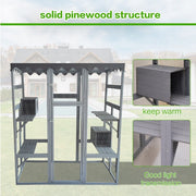 Large Wooden Cat Enclosure with Weatherproof Roof