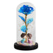LED glass dome rose in blue