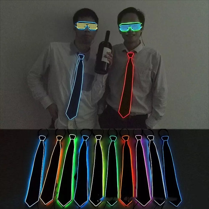 Lightweight LED tie for extended comfortable wear at events

