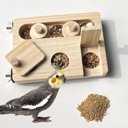 Natural Wooden Bird Foraging Puzzle Toy