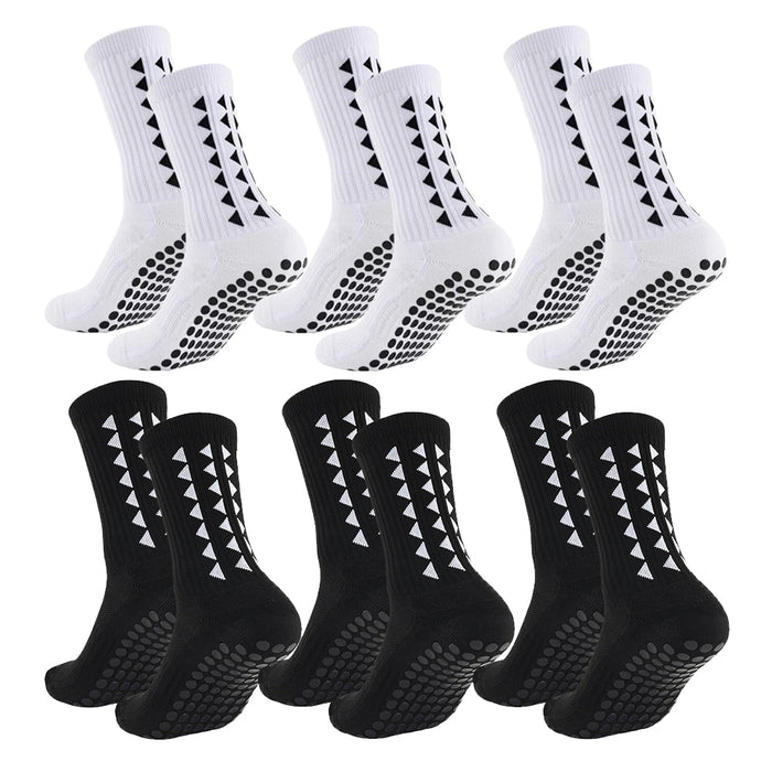 Non-slip grip sport socks for yoga, gym, and workout activities in convenient 6-pair set

