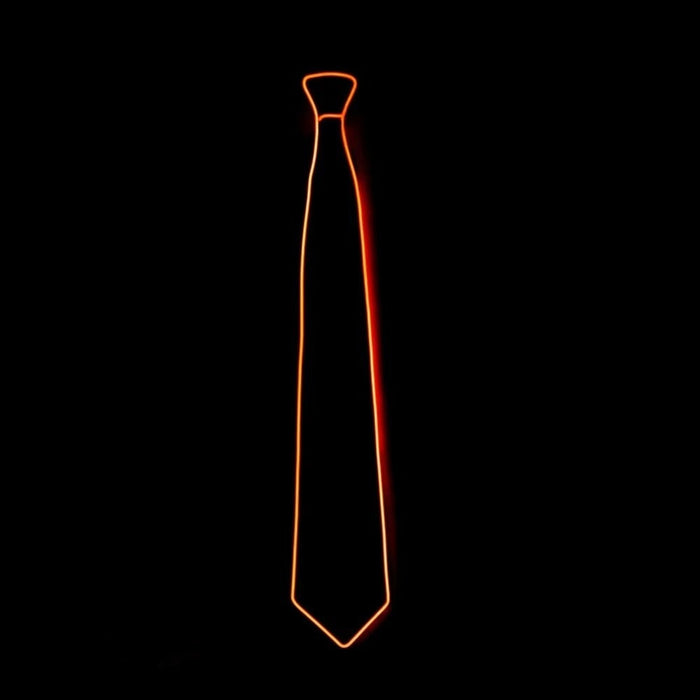 Orange glowing neon tie for rave and dance party outfit
